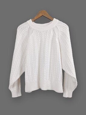 RW&CO. Vintage Cotton Blend Chunky Cable Knit Sweater Size M